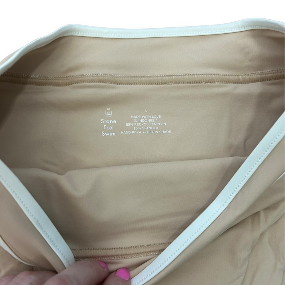 Revolve Stone Fox Swim Juniper High Waist Cheeky Bottom Frappe Sz Small NWT - Picture 6 of 9